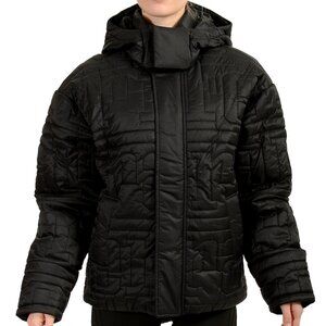 Scuderia Ferrari Fluid Black Parka Jacket With Detachable Hood US S IT 40